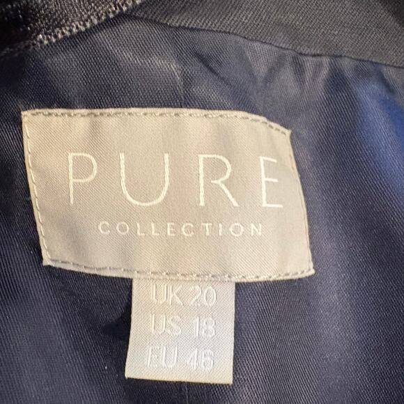 PURE Collection Silk Linen Open Front Jacket Charcoal 18 - Picture 7 of 9